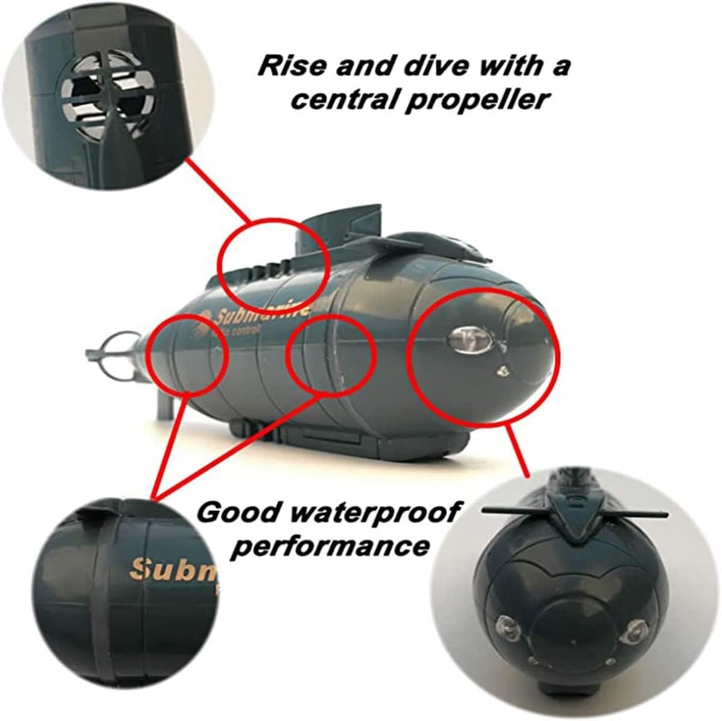 Liated Mini Remote Control Submarine Radio Nuclear Submarine RC Race Boat Ship Fish Tank Toy Waterproof 6 Chanel Toy RC Boat Best Gift for Kids Boys - Image 4
